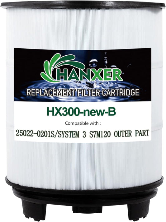 HANXER® 25022-0201S Pool Filter Cartridge Replaces for S7M120 Outer Filter Cartridge, Sta-Rite System 3, SR300 Swimming Pool Filter Cartridge, 200 Sq.Ft. Filtration Area