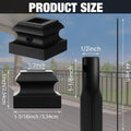 Therwen 40 Sets Wrought Iron Balusters Square Stair Iron Balusters Hollow Straight Bar Metal Baluster Shoes Stair Flat