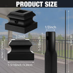 Therwen 40 Sets Wrought Iron Balusters Square Stair Iron Balusters Hollow Straight Bar Metal Baluster Shoes Stair Flat