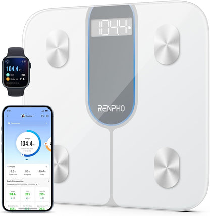 RENPHO Smart Scale for Body Weight 440lb, Digital Bathroom Scale for Body Fat, Bluetooth Accurate Body Composition Weighing