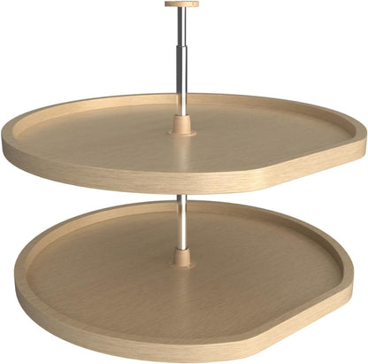 Rev-a-Shelf LD-4BW-262-32-1 Lazy Daisy Banded Wood Double 2 Tier 32" D Shaped Flat Sid