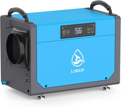 LUBAIR 113 Pints Dehumidifiers for Basements,Crawl Space Dehumidifier with Drain Hose, Commercial Dehumidifier