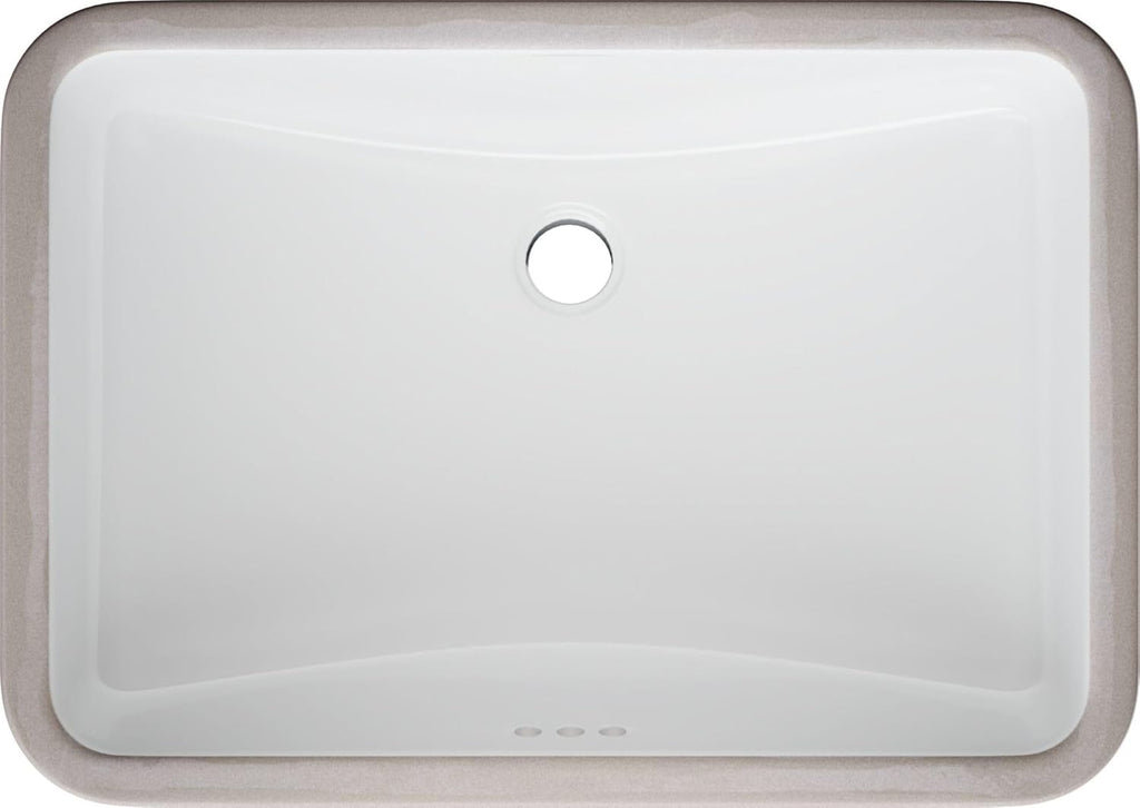 PROFLO PF2114UA Norris 22-13/16’’ Rectangular Vitreous China Undermount Bathroom Sink with Overflow - White - *Plumbing