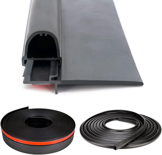 Qagea RV Slide Out Seal Base & D-Seal Wiper | 018-312-EKD & 018-341 EK | 1" x 15/16" x 35' & 1/2' x 2.75' x 35’ Black Rubbers