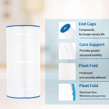 Pool Filter Compatible with CX800RE, C-8600, Star-Clear II C800, PA80, FC-1280, 75sq.ft, 4 Pack