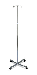 Medline 4 Leg IV Poles Stand 2 Hook 4 Caster Chrome 47 to 85’’ Adjustable Height - *Health & Beauty