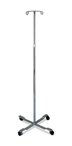Medline 4 Leg IV Poles Stand 2 Hook 4 Caster Chrome 47 to 85’’ Adjustable Height - *Health & Beauty