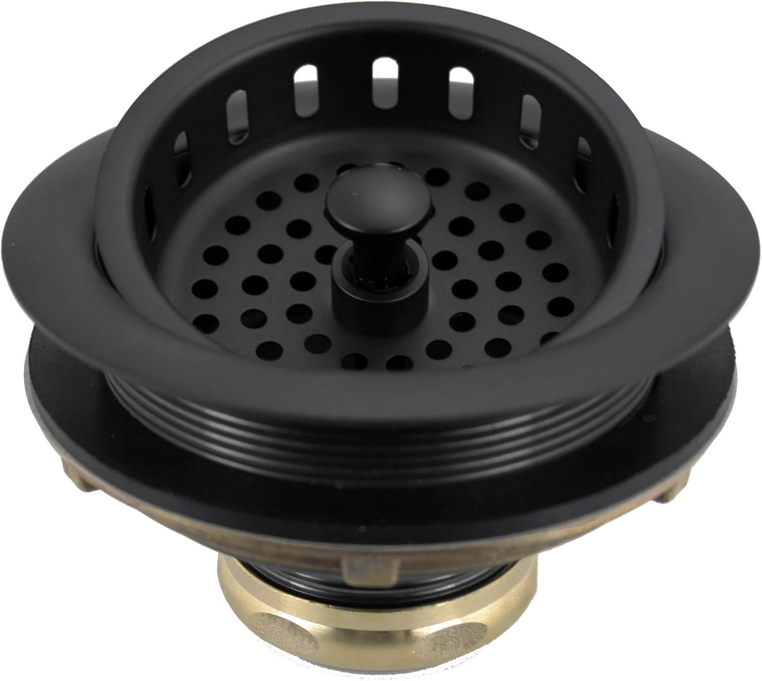 Westbrass D214-62 3-1/2’’ Post Style Large Kitchen Sink Basket Strainer Matte Black - *Plumbing