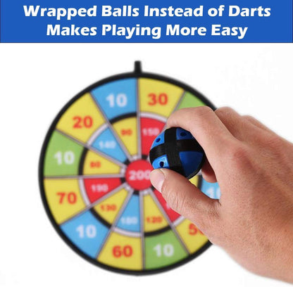 Kids Dart Board Game with 6 Balls Using Hook-and-Loop Fasteners | 11.8 Inches (30 cm) Diameter | Classic Dartboard Game and Safe for Kids