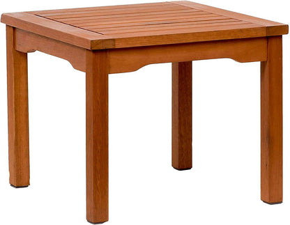 Amazonia Rome Square and Durable Side Table | Eucalyptus Wood | Ideal for Outdoors and Indoors, 20 x 20