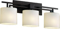 Justice Design Group Fusion 3-Light Bath Bar - Dark Bronze Finish with Opal Artisan Glass Shade