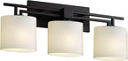 Justice Design Group Fusion 3-Light Bath Bar - Dark Bronze Finish with Opal Artisan Glass Shade