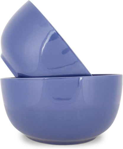 Elanze Designs Bistro Glossy Soup Violet Purple 6.5 x 6.5 Ceramic Bowls, Set of 2