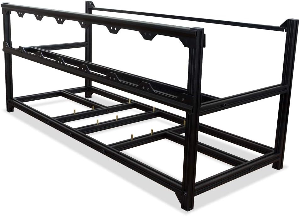 Kingwin 8 GPU Miner Rig Case Frame – Premium Stackable Aluminum Mining Rig Enclosure for Efficient Crypto Mining Test