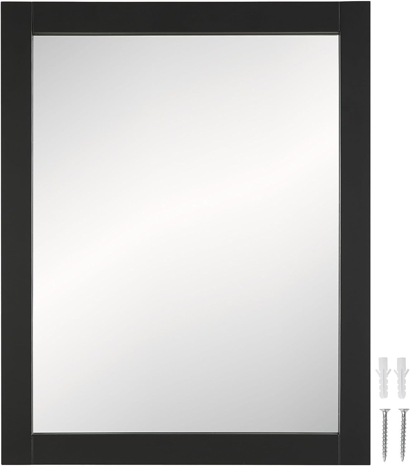 Design House Shorewood Mirror, Matte Black Wood Frame, Rectangle, 24 in x 0.75 in x 30 in, 589648