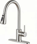 Kingo Home Kitchen Faucets with Pull Down Sprayer,Brushed Nickel,Lead-Free