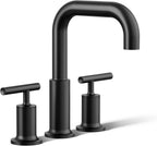 Kohler T14428-4-BL Purist Deck-Mount High-Flow Bath Faucet Trim with Lever Handles, Valve Not Included, Matte Black