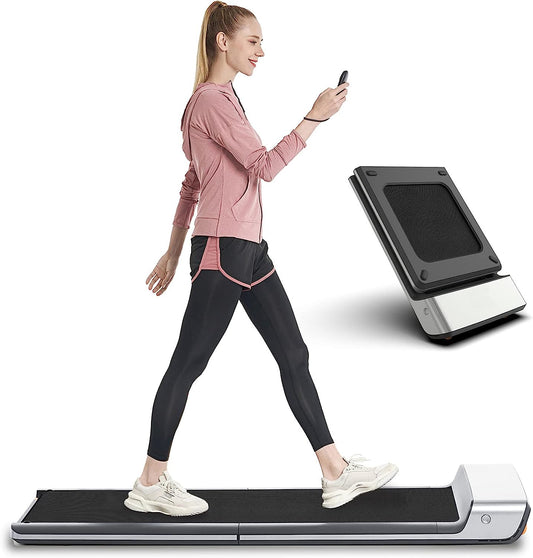 Used WalkingPad Folding Treadmill, Ultra Slim Foldable Treadmill Smart Fold Walking Pad Portable Safety Non Holder Gym and Running Device P1 Grey 0.5-3.72MPH