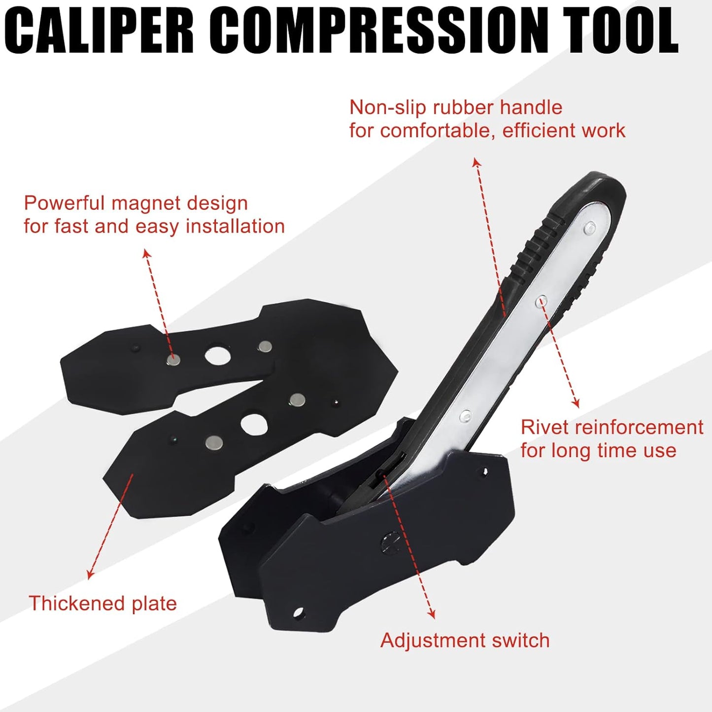 AutoWanderer Tool Brake Caliper Compression Tool, Brake Caliper Press Tool Caliper Pistion Compressor Brake Pad Spreader for Single Twin Quad Disc Brake