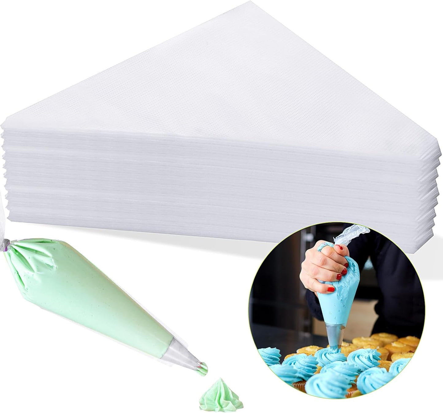 2000 Pieces Piping Bags Disposable Icing Bags Cake Pastry Bags 12 Inches Frosting Tipless Non Slip Pastry Bags for Cookie Baking Decorating Candy Dessert Cookies Decoration, Clear