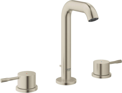 GROHE 20297ENA Essence, 8-inch Widespread 2-Handle M-Size Bathroom Faucet 1.2 GPM, Brushed Nickel