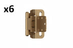 8 x Champagne Bronze 3/8 in (10 Mm) Inset Self Closing, Partial Wrap Cabinet Hinge