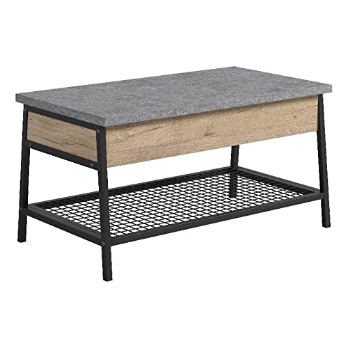 Sauder Market Commons Lift-Top Coffee Table, 23"H X 35"W X 19"D, Prime Oak/Slate Gray/Black