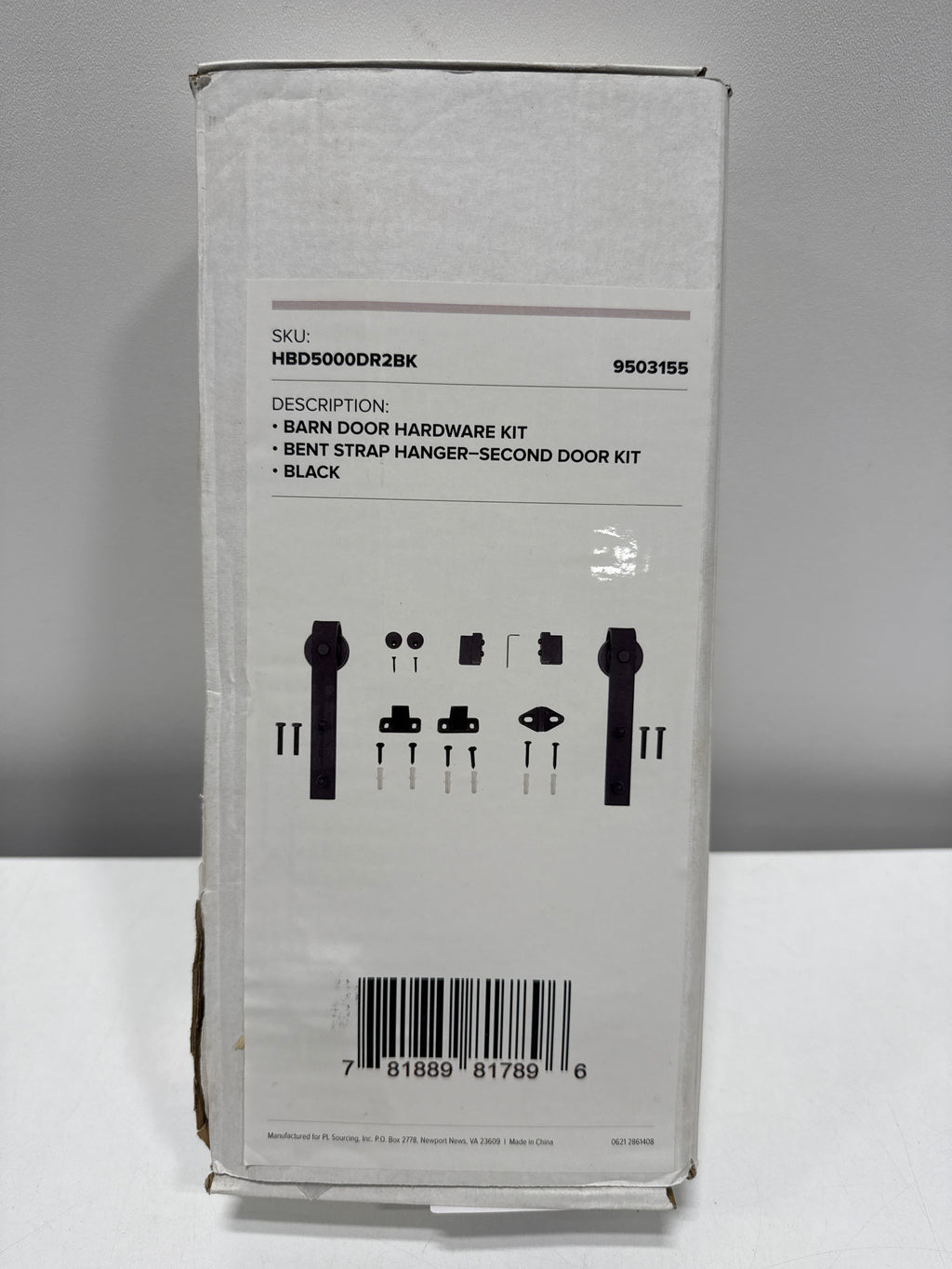 Miseno MBDH0005DR2 Bent Strap Second Barn Door Mounting Hardware Kit Black