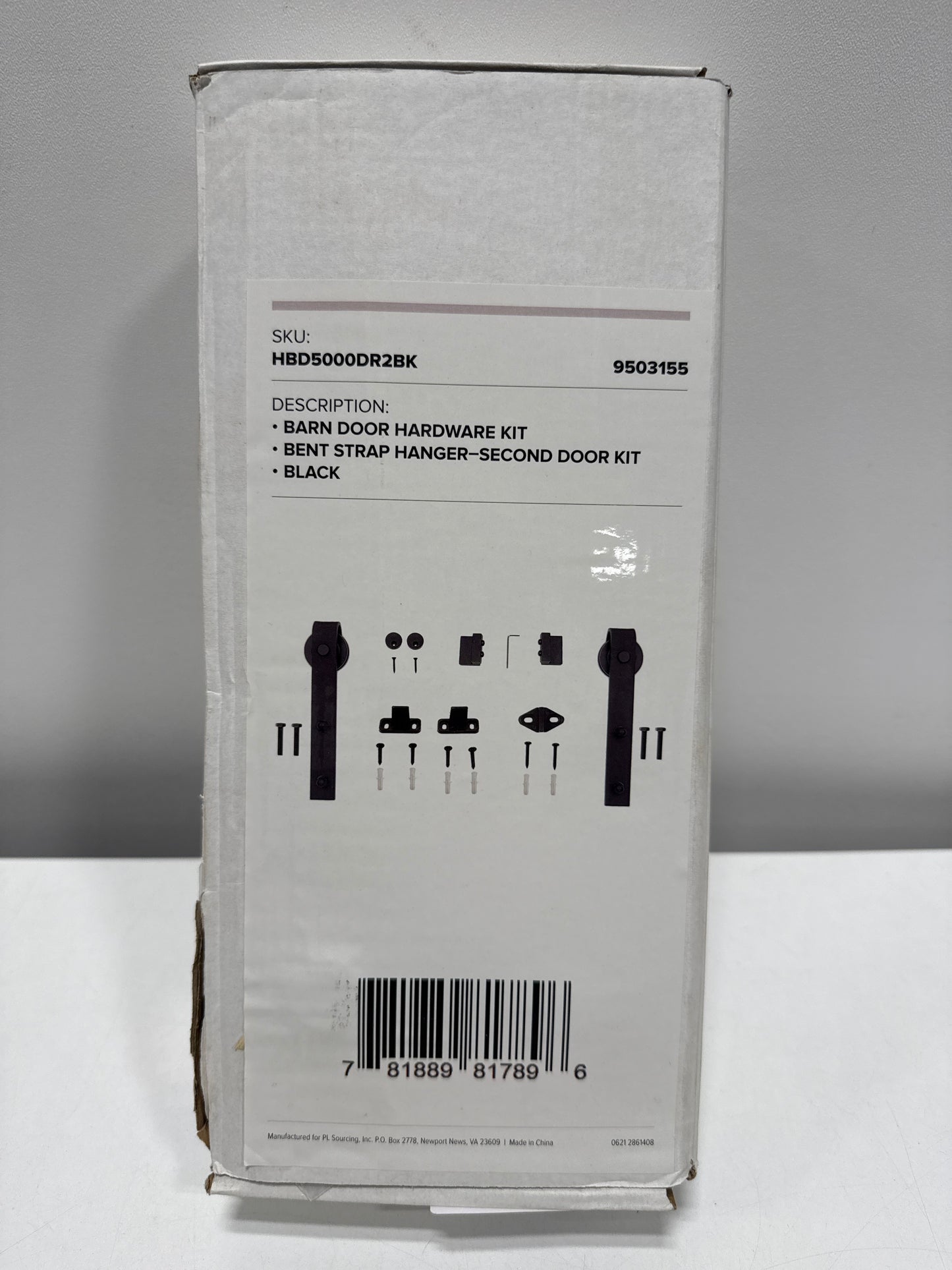 Miseno MBDH0005DR2 Bent Strap Second Barn Door Mounting Hardware Kit Black