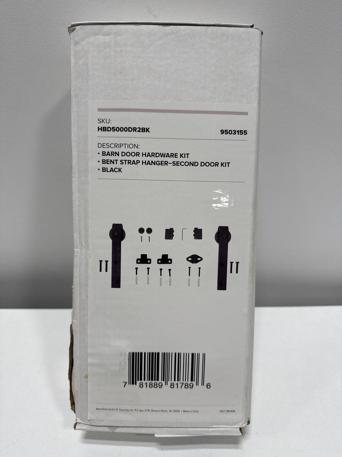 Miseno MBDH0005DR2 Bent Strap Second Barn Door Mounting Hardware Kit Black