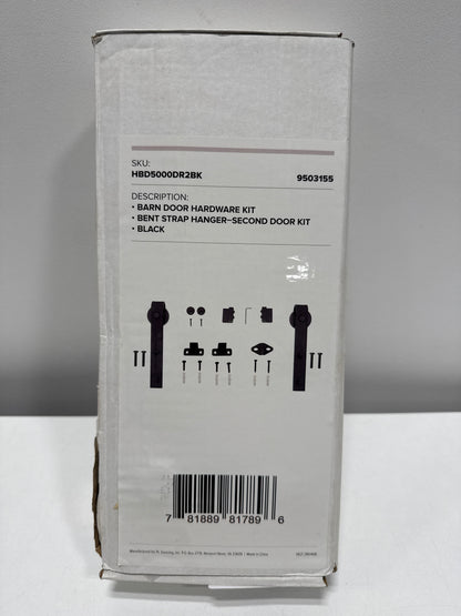 Miseno MBDH0005DR2 Bent Strap Second Barn Door Mounting Hardware Kit Black