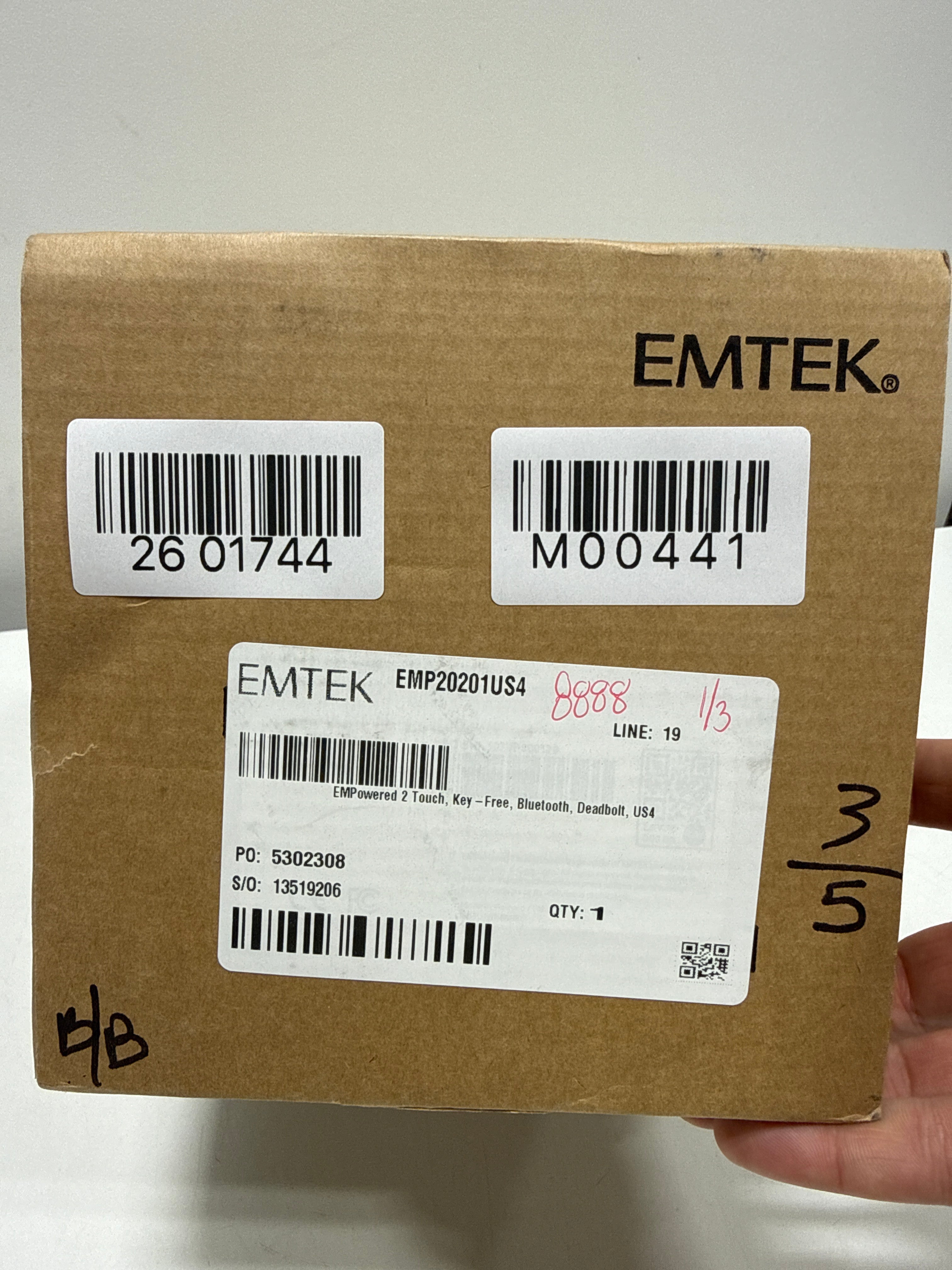 Emtek Empowered 2 Electronic Touchscreen/Fingerprint Key Free Entry Deadbolt with Bluetooth