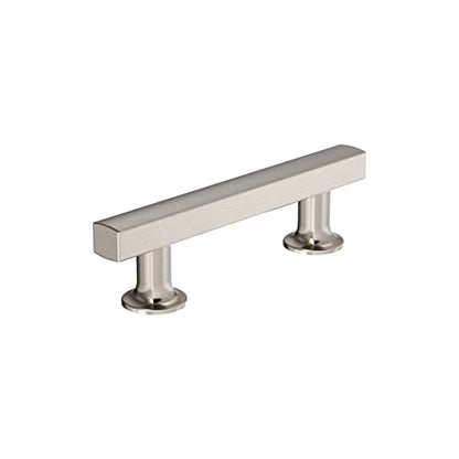 4 x Everett 3 in. (76mm) Modern Satin Nickel Bar Cabinet Pull