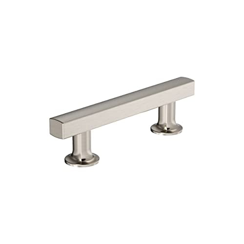 4 x Everett 3 in. (76mm) Modern Satin Nickel Bar Cabinet Pull