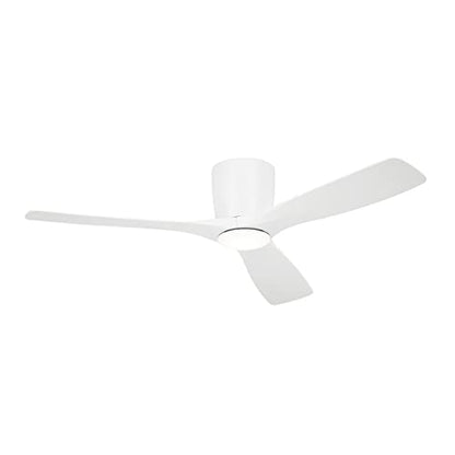 Kichler Volos 54” Ceiling Fan with Light in Matte White, Small Indoor Modern Fan with Quiet Motor and Sleek 3-Blade Design, 300154MWH