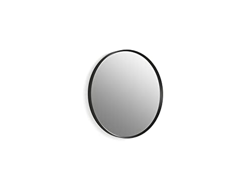 Kohler Essential 22 in. W x 22 in. H Round Framed Wall Mount Bathroom Vanity Mirror in Matte Black
