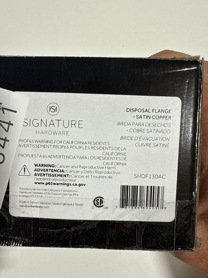 Signature Hardware 949204 3-1/2" Garbage Disposal Flange with Basket Strainer - Fits Sinks up to 5/8" Thick Satin Copper