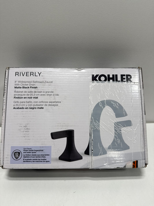 Kohler Riverly Widespread Bathroom Sink Faucet Matte Black