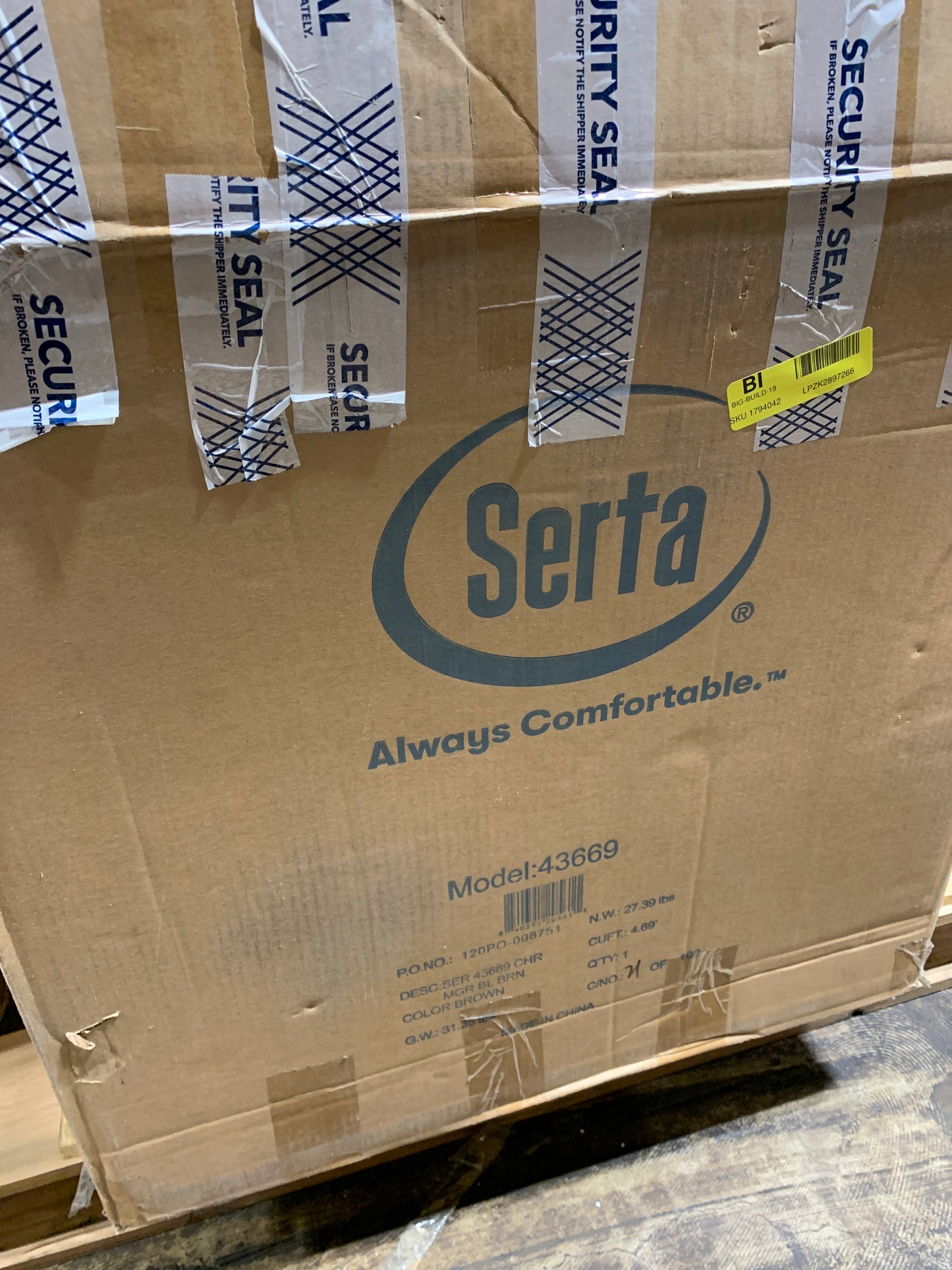 Serta Manager's Office Chair - Brown