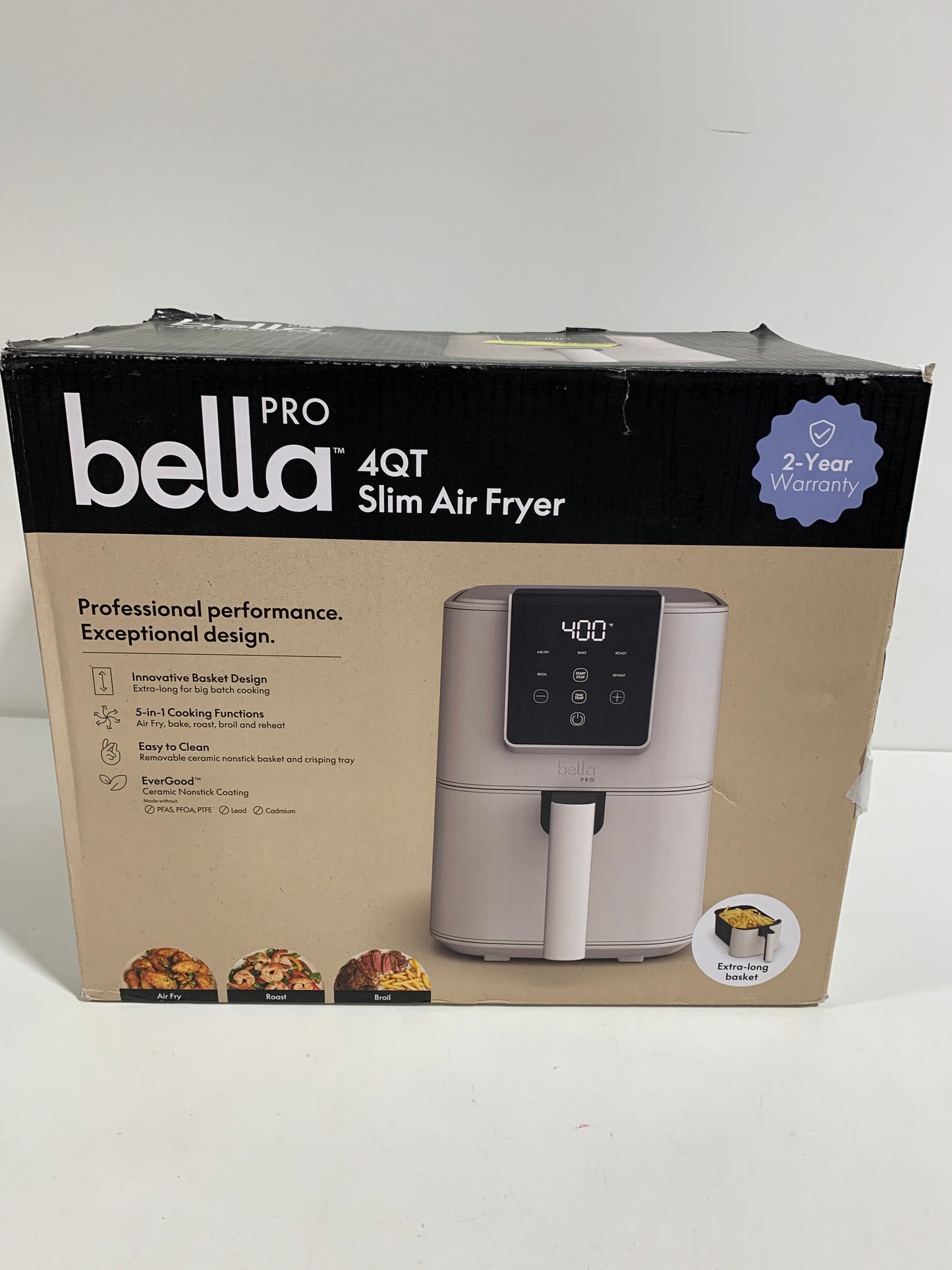 Bella PRO - 4-qt. Touchscreen Slim Air Fryer - Oatmilk