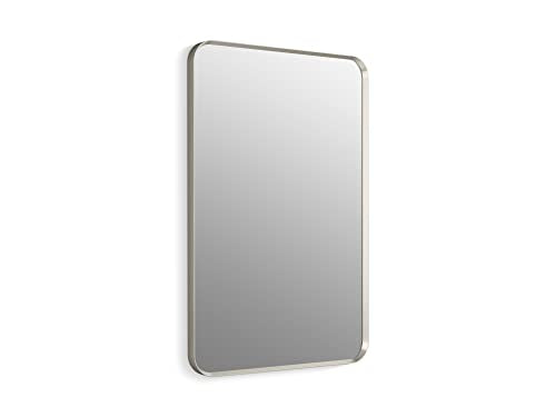Kohler Essential 24 in. W x 36 in. H Rectangular Framed Wall Mount Bathroom Vanity Mirror in Brushed Nickel
