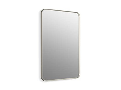 Kohler Essential 24 in. W x 36 in. H Rectangular Framed Wall Mount Bathroom Vanity Mirror in Brushed Nickel