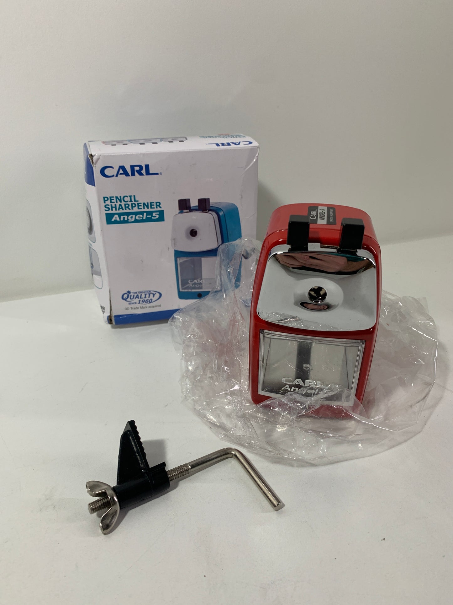 CARL Angel Manual Pencil Sharpener, Red