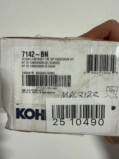 Kohler 7142-BN Clearflo Retrofit Toe Tap Conversion Kit, Vibrant Brushed Nickel