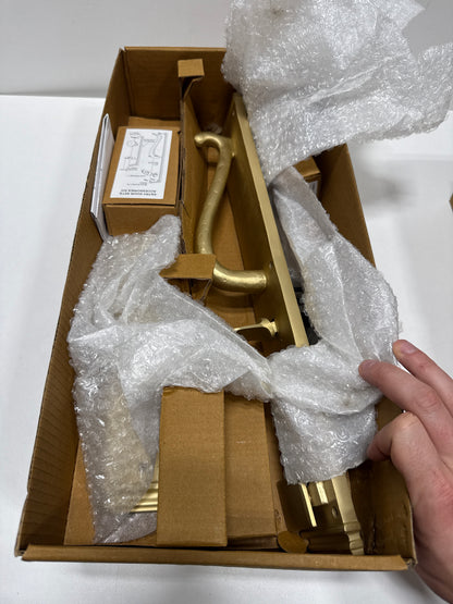 Signature Hardware 441442 Griggs Left Handed Solid Brass Full Plate Keyed Entry Single Cylinder Door Handleset with Interior Lever and 2-3/8" Backset