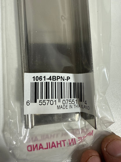 4 x Berenson 1061 Bravo 4-13/32" Center to Center 6" Long Finger Tab Cabinet Edge Pull / Drawer Edge Pull Brushed Nickel