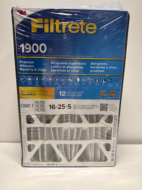 Filtrete Healthy Living MPR 1900 Maximum Allergen AC Furnace Air Filter, 16 x 25 x 5