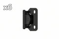 6 x Amerock BP8715 Functional Hardware 1/4 Inch Overlay Wrap Cabinet Door Hinge with 105 Degree Opening Angle and Self Close Function - Pair Matte Black