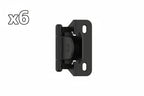 6 x Amerock BP8715 Functional Hardware 1/4 Inch Overlay Wrap Cabinet Door Hinge with 105 Degree Opening Angle and Self Close Function - Pair Matte Black