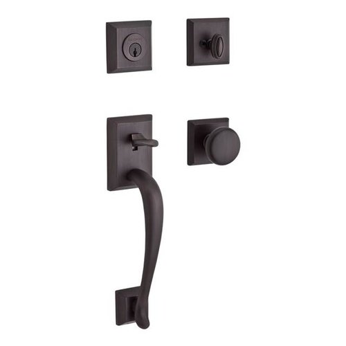 Baldwin Reserve Scnapxroutsr112s Single Cylinder Napa Handleset Round Knob And Traditional Square Rose With Smartkey Venetian Bronze Finish